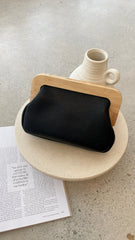Kimmi Timber Frame Clutch - Black