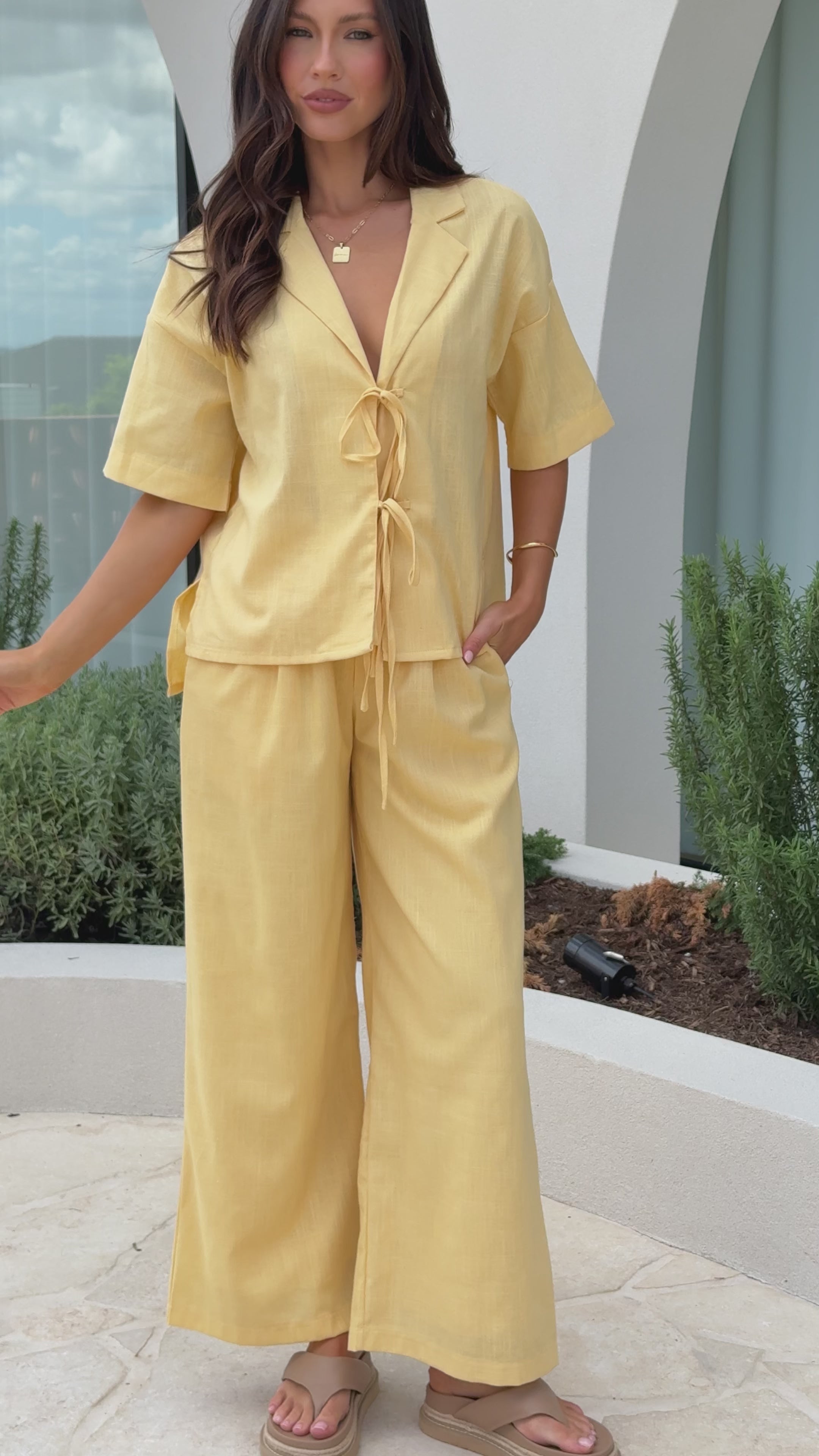 Lexi Linen Pants - Baby Yellow
