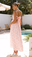Azura Maxi Dress - Peach Floral
