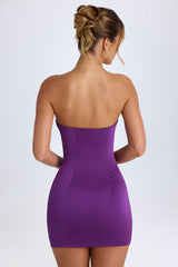 Nikko-Cut-Out Bandeau Bodycon Mini Dress in Grape