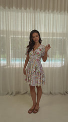 Kelsie Short Sleeve Mini Dress - Leah Print