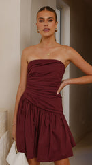 Selena Mini Dress - Burgundy