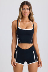 Soft Active Contrast Mini Shorts in Black