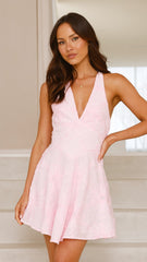 Zaidin Mini Dress - Baby Pink Floral