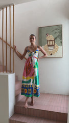 Shahar Maxi Dress - Green Print