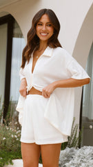 Eden Knit Top and Shorts Set - White