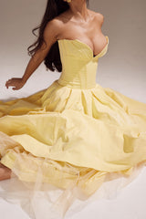 Sunshine Strapless Tulle Midi Dress
