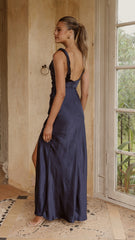 Iris Asymmetrical Maxi Dress - Navy