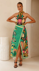 Portugal Twist Halter Top - Apple