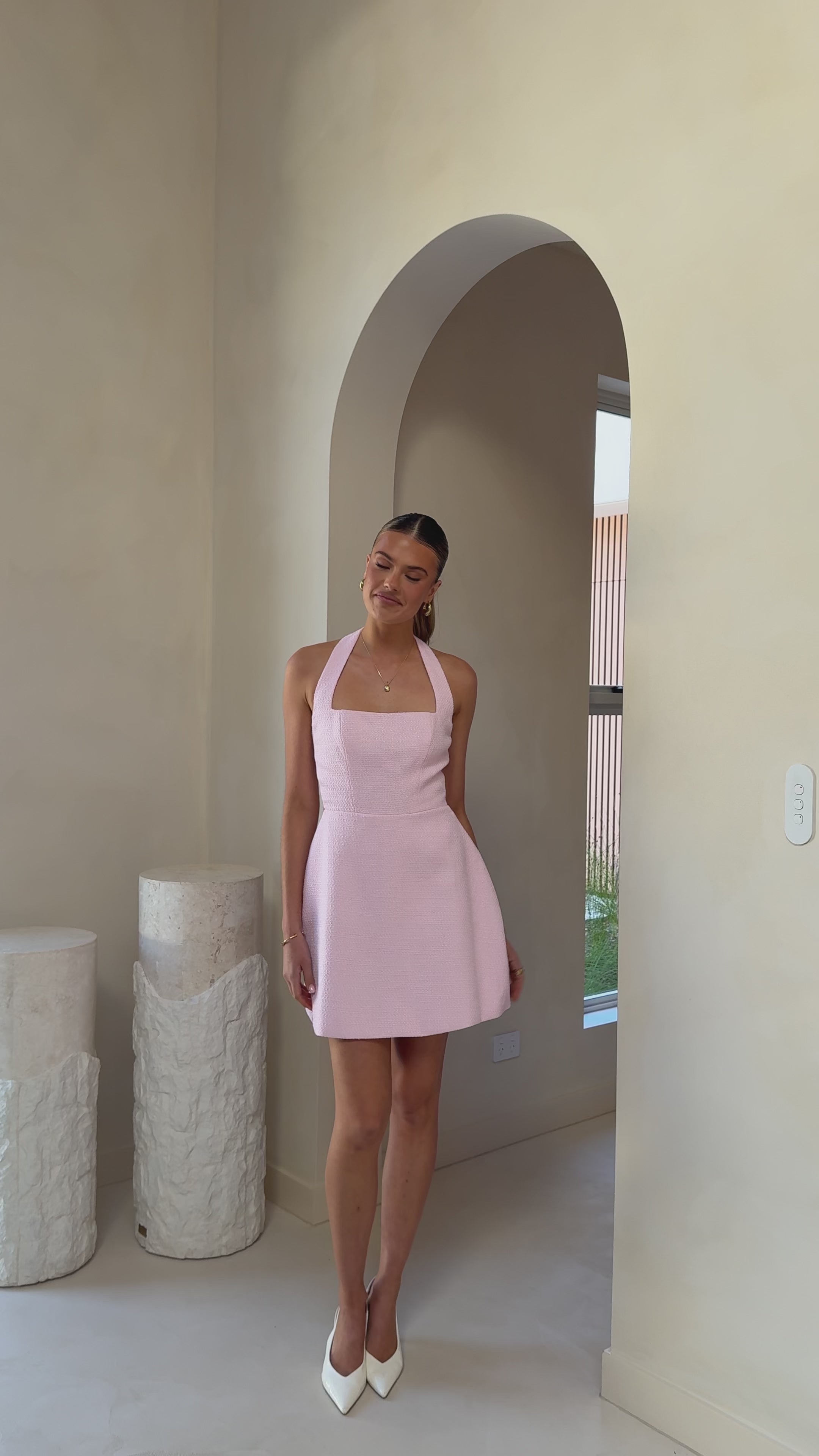 Kristen Mini Dress - Baby Pink