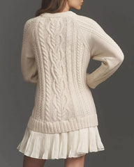 Apricot A-Line Sweater Dress