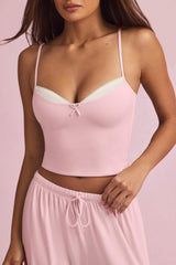 Isalie-Modal Camisole Pyjama Top in Baby Pink