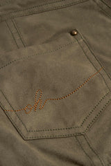 Parva-Lace-Up Mid-Rise Shorts in Dark Khaki