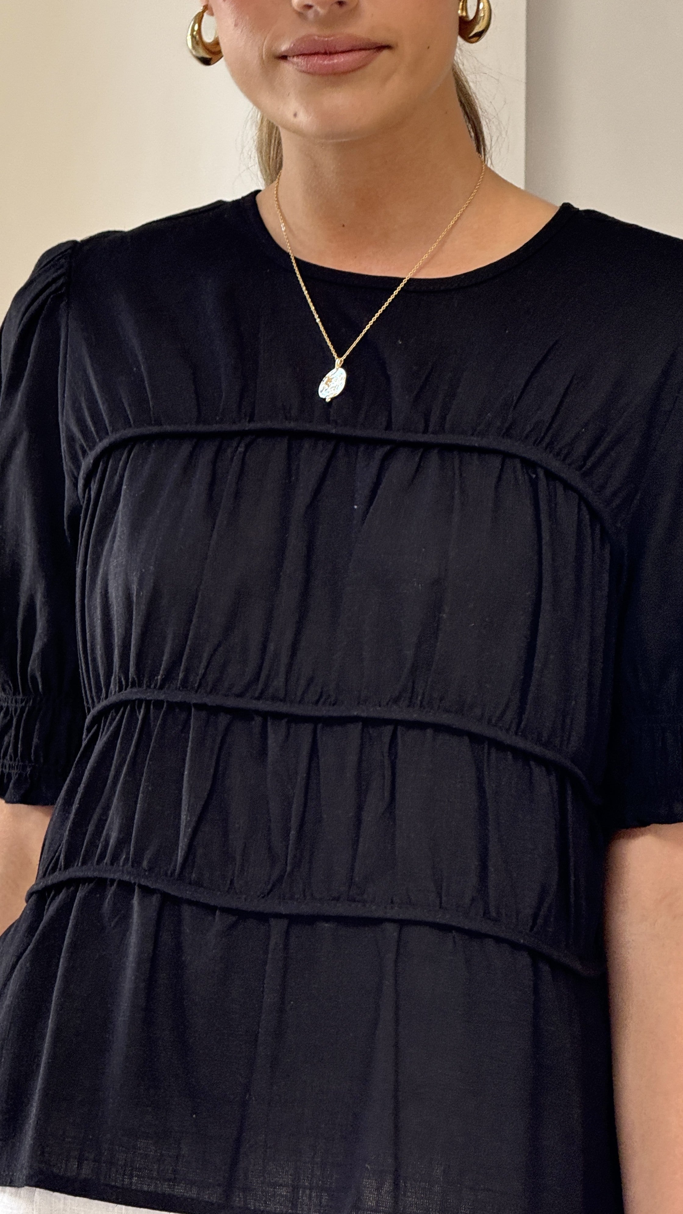 Kai Short Sleeve Top - Black