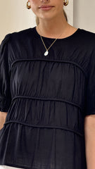 Kai Short Sleeve Top - Black