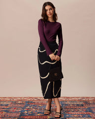Purple Bell Sleeve Knit Tee