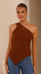 Alyssia One Shoulder Top - Chocolate