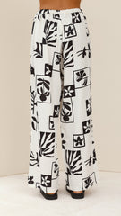 Samaya Pants - White/Black Print