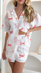 Abilene Wrap Mini Skirt - Sweet Bow Pink