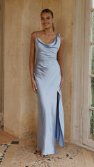 Iris Asymmetrical Maxi Dress - Blue
