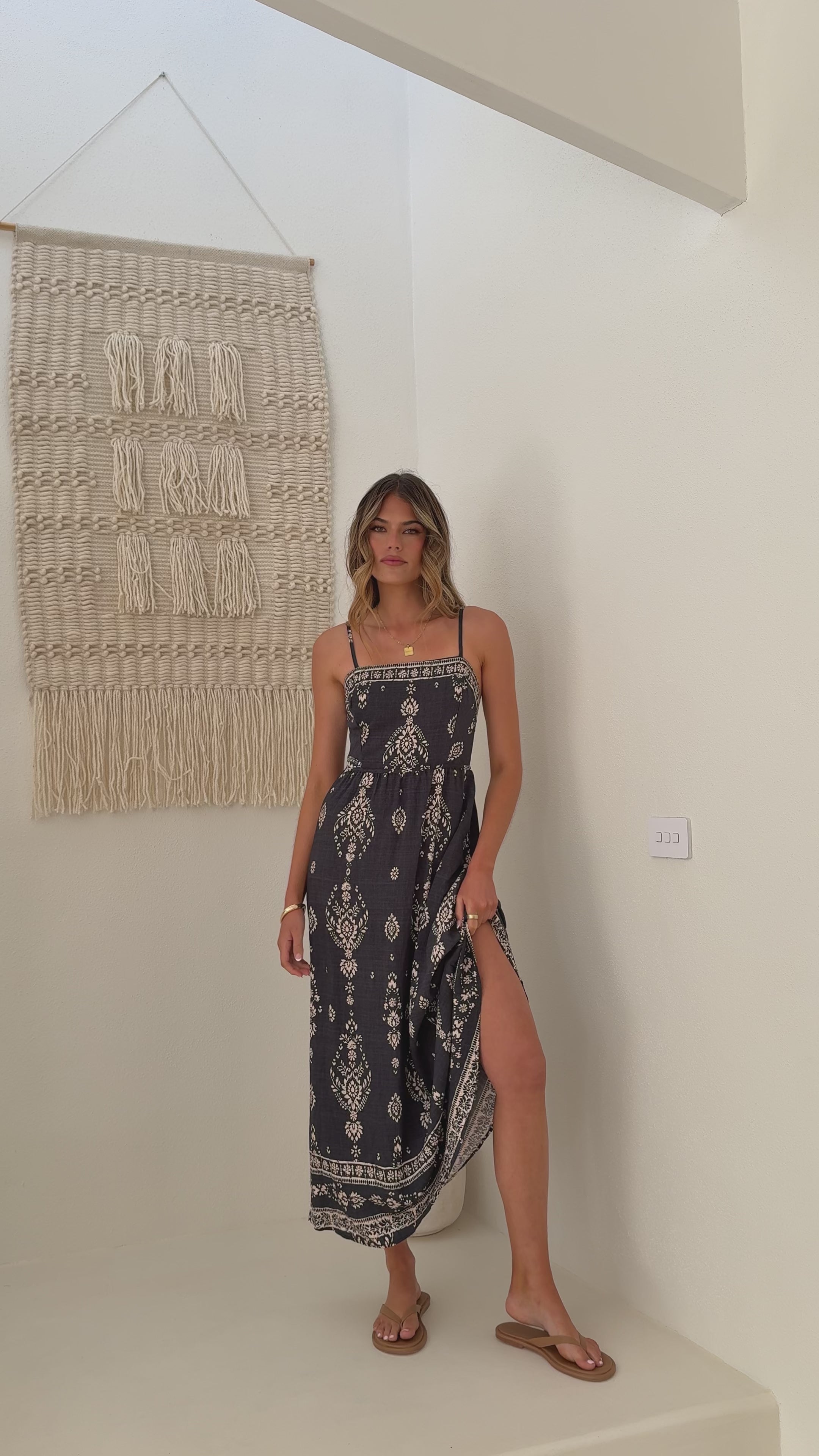 Samara Maxi Dress - Black/Cream