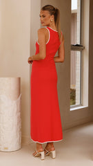 Milli Maxi Dress - Red/White