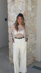 Eldora Long Sleeve Lace Top - White
