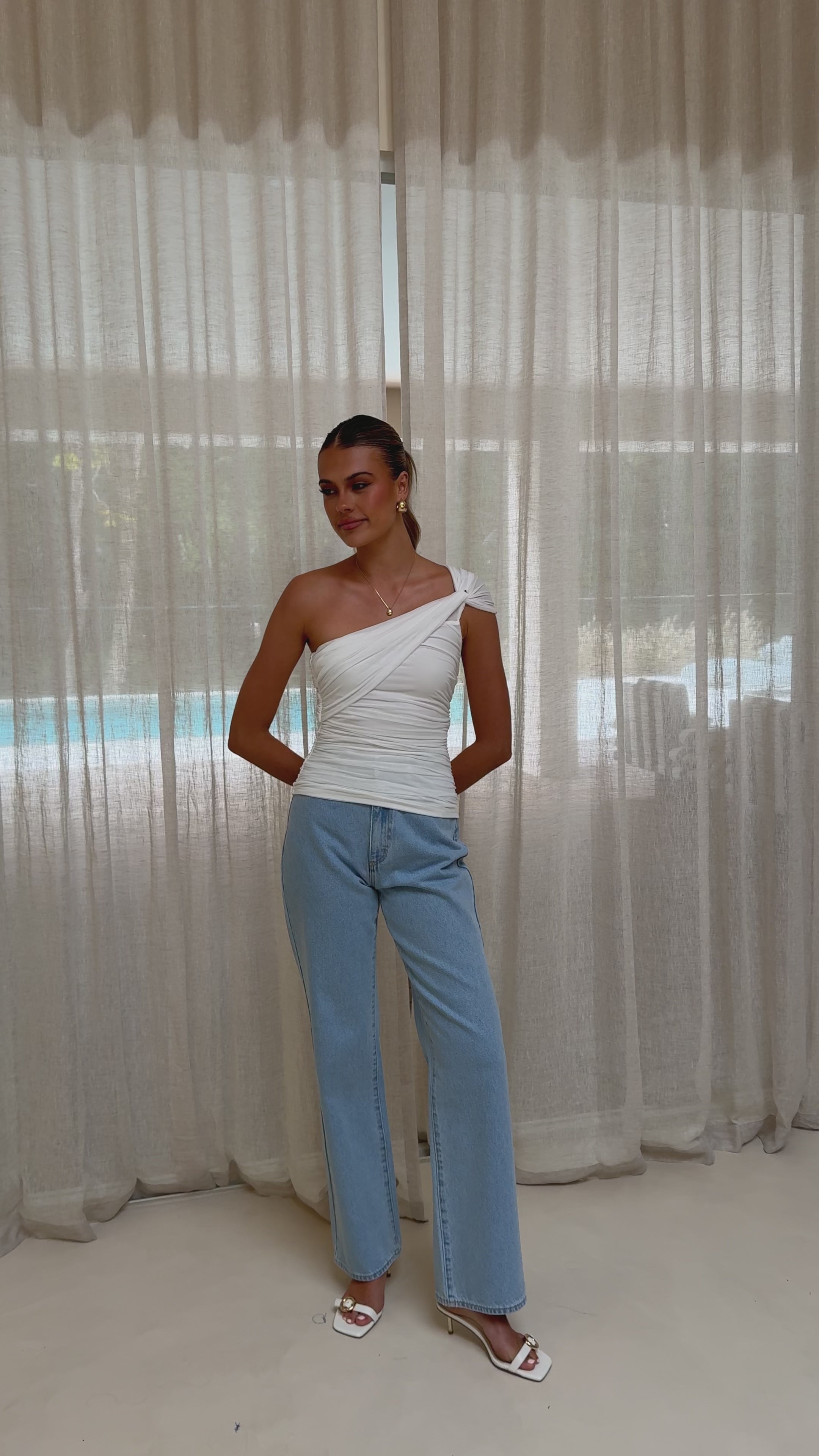 Liana Asymmetrical Top - White
