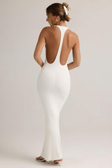 Imelda-Modal Racerback Maxi Dress in White
