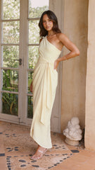 Clara One Shoulder Maxi Dress - Yellow