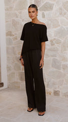 Blair Off Shoulder Tee - Black