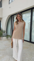 Marah Sleeveless Top - Tan