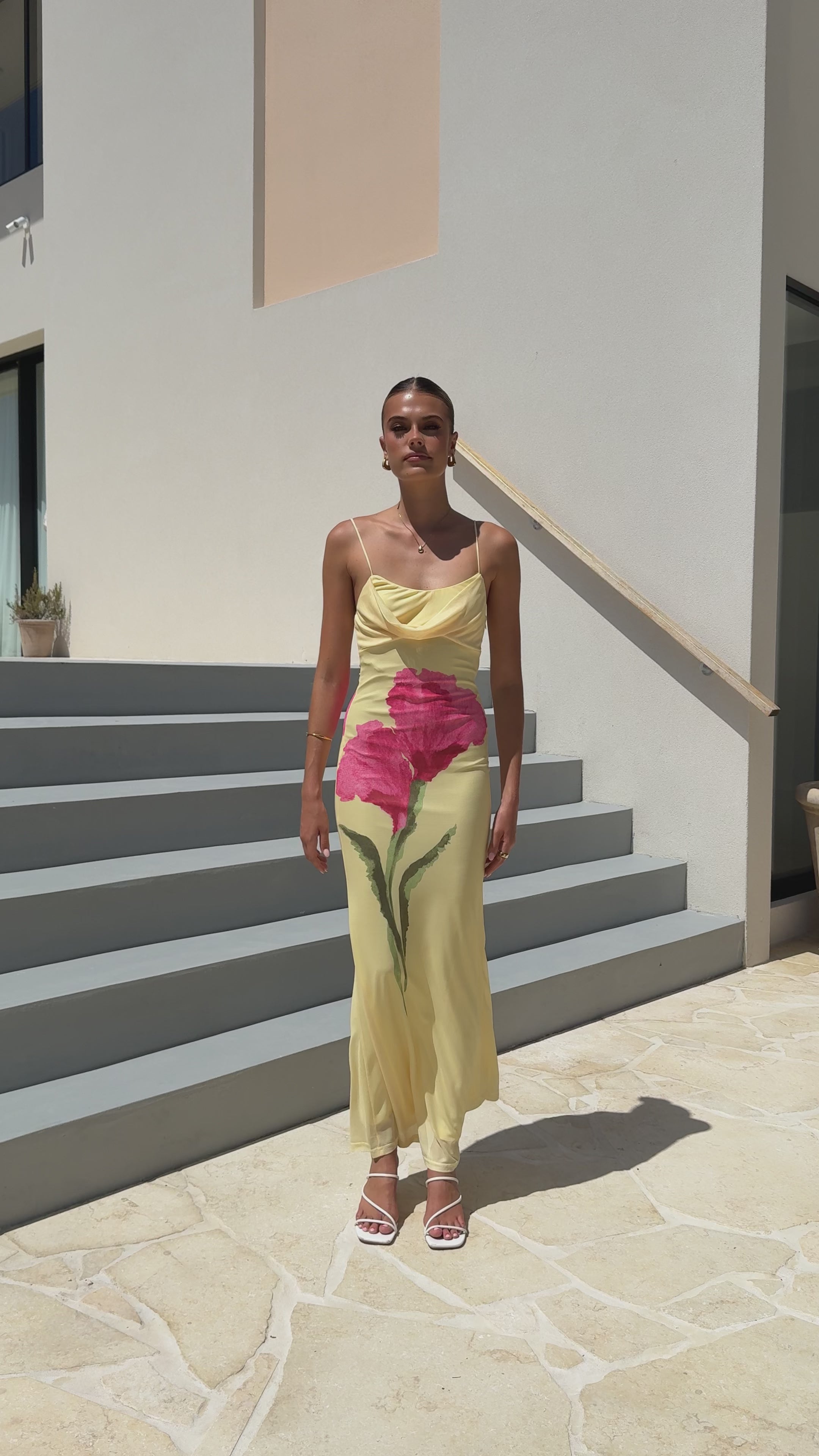 Kiaya Maxi Dress - Yellow/Blossom