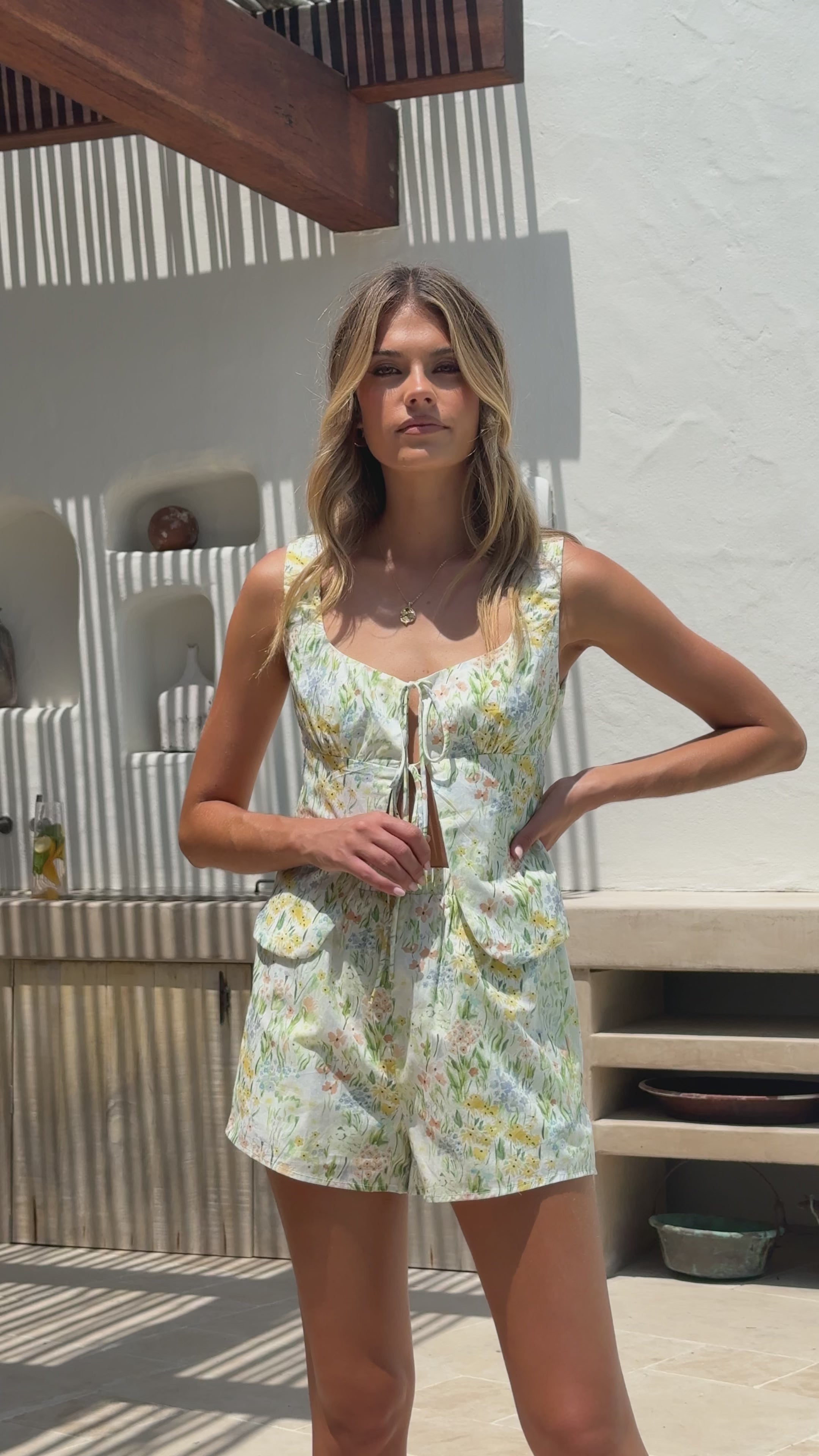Izabelle Shorts - Green Print