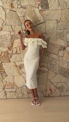 Bernadette Midi Dress - White