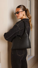 Rebel Shoulder Bag - Black Pebble