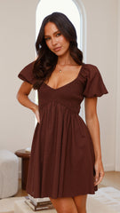 Sahirah Mini Dress - Brown
