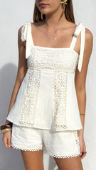 Kamara Tie Top - Cream