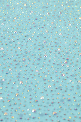 Stella-Embellished Mid-Rise Hot Pant Shorts in Ice Blue