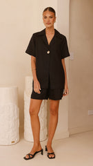 Emmaline Button Shirt - Black