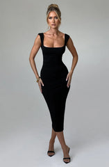 Malina Midi Dress - Black