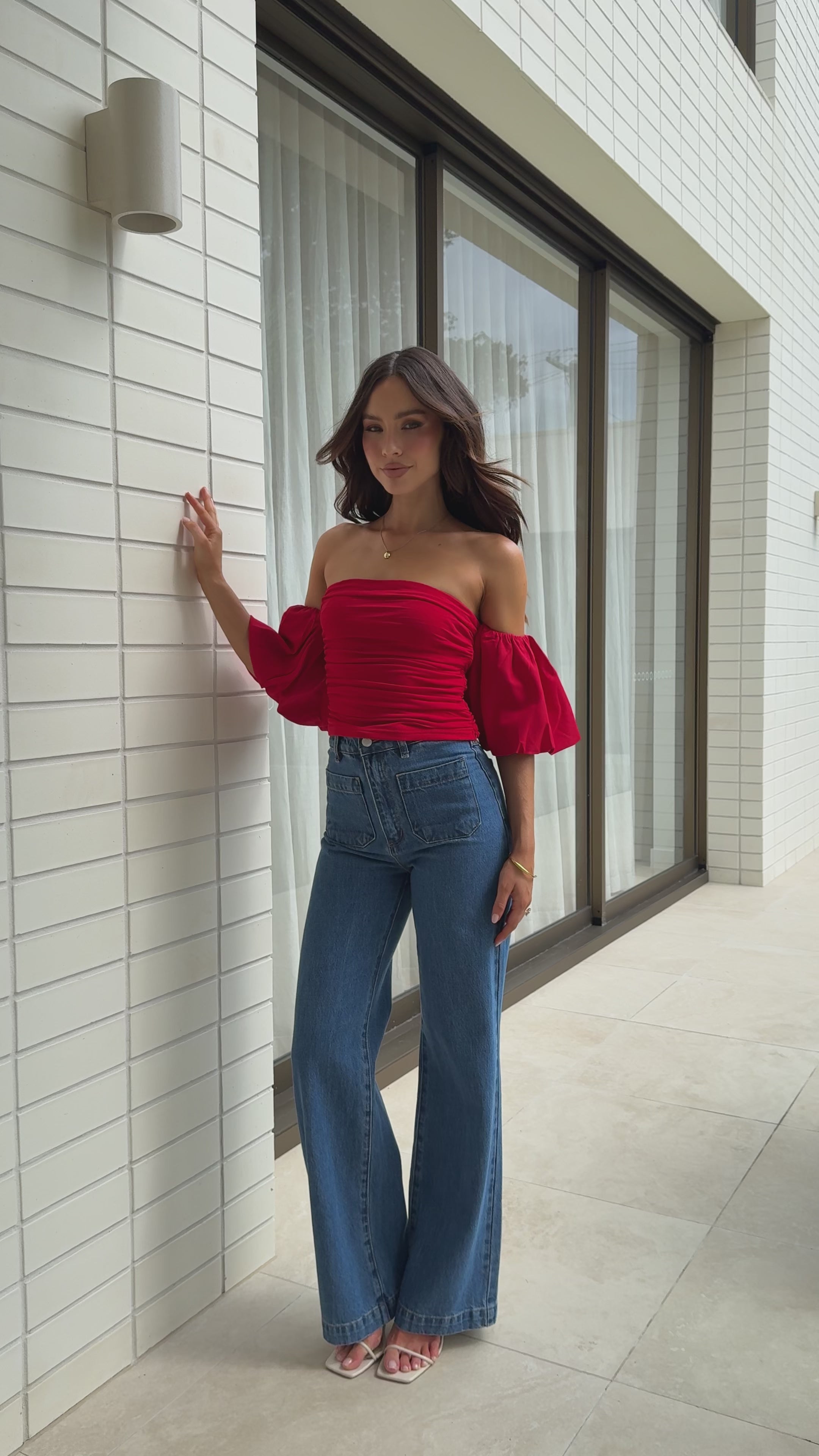 Florence Crop Top - Red