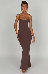 Saskia Maxi Dress - Chocolate