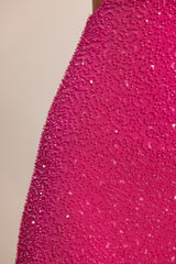 Emilion-Embellished Cut Out Mini Dress in Fuschia