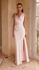 Iris Asymmetrical Maxi Dress - Pink