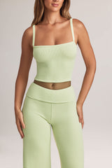 Lai-Modal Square-Neck Camisole Top in Sage Green