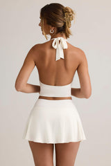 Kori-Modal Halterneck Tank Top in White