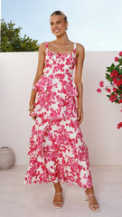 Odilia Maxi Dress - Pink/White Floral