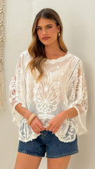 Amaya Lace Top - White