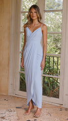 Charlotte Draped Maxi Dress - Blue